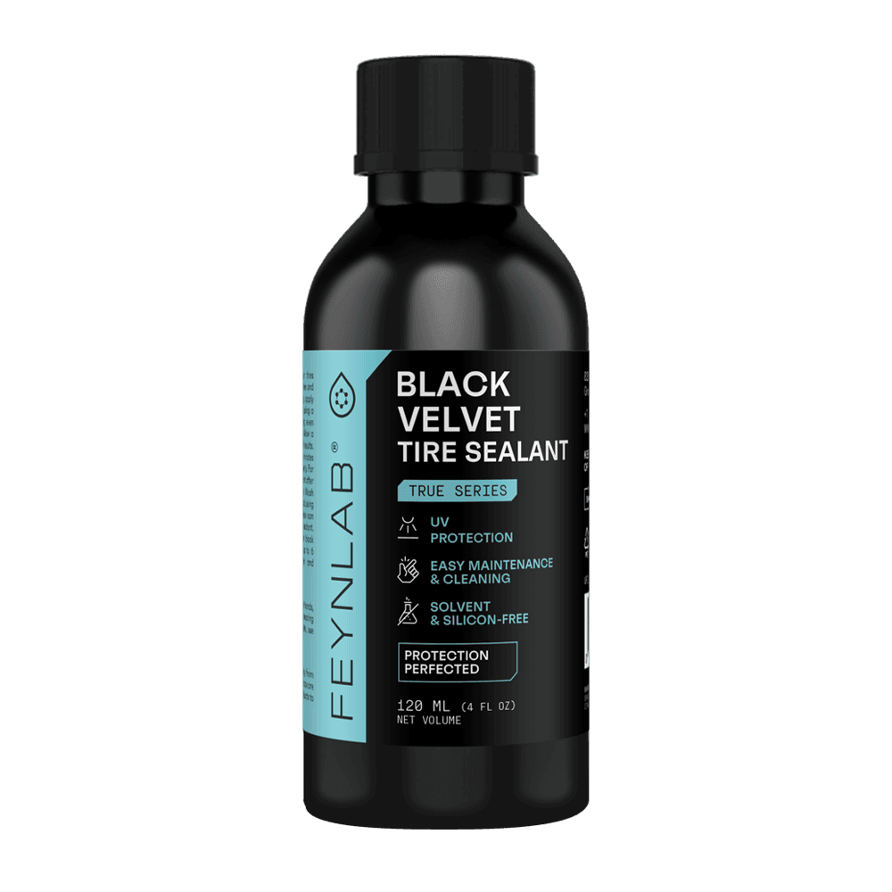 Přední strana lahvičky FEYNLAB Black Velvet Tire Sealant 120ml - prémiový polymerový sealant na pneumatiky