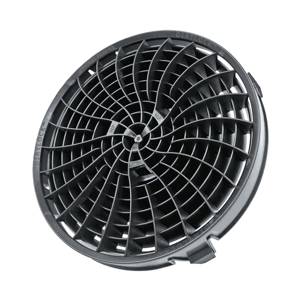 Černá ochranná vložka do mycího kbelíku Dirt Lock s turbínovým designem lamel
