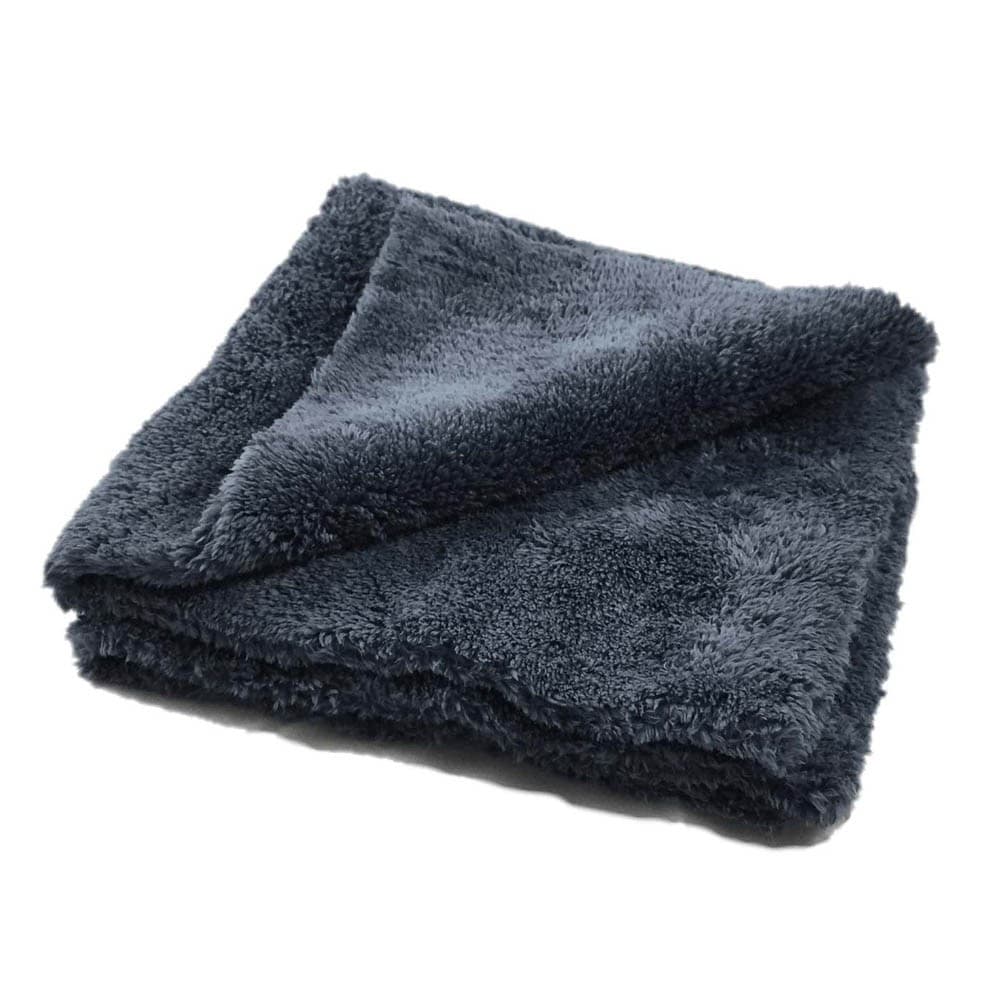 Tmavě šedá huňatá mikrovláknová utěrka FEYNLAB Super Plush s gramáží 540 GSM z korejského mikrovlákna