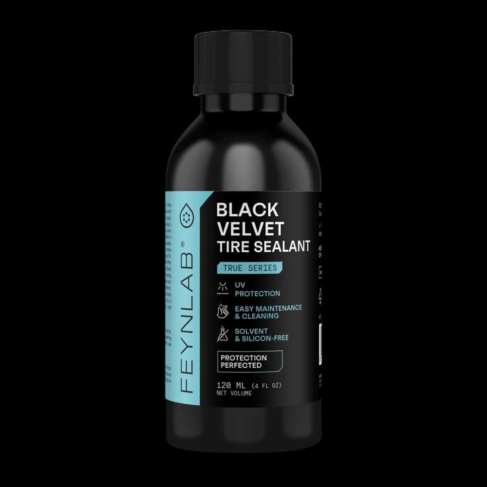 Přední strana lahvičky FEYNLAB Black Velvet Tire Sealant 120ml - prémiový polymerový sealant na pneumatiky