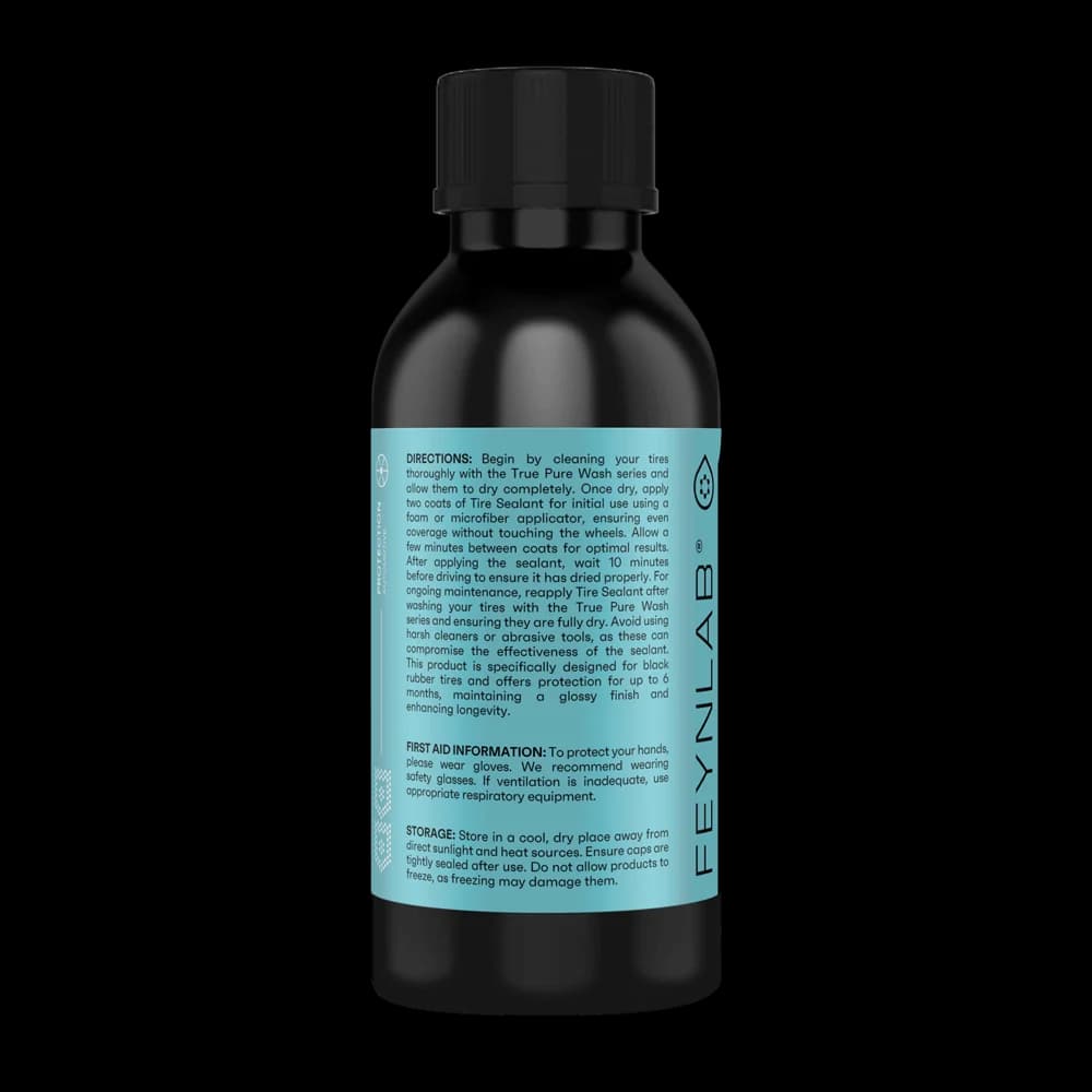 Boční strana FEYNLAB Black Velvet 120ml s detailním návodem k aplikaci pro dokonalý saténový vzhled