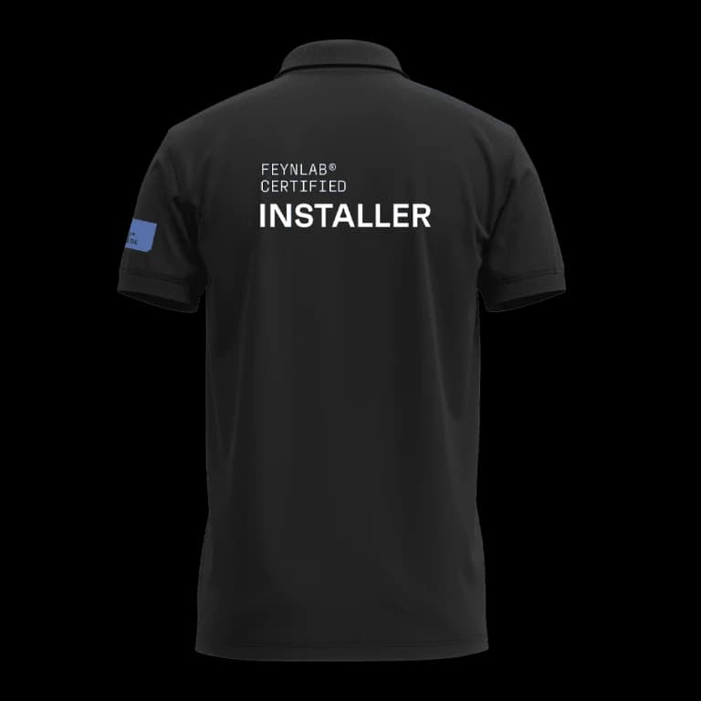 Zadní potisk FEYNLAB Certified Installer na polokošili