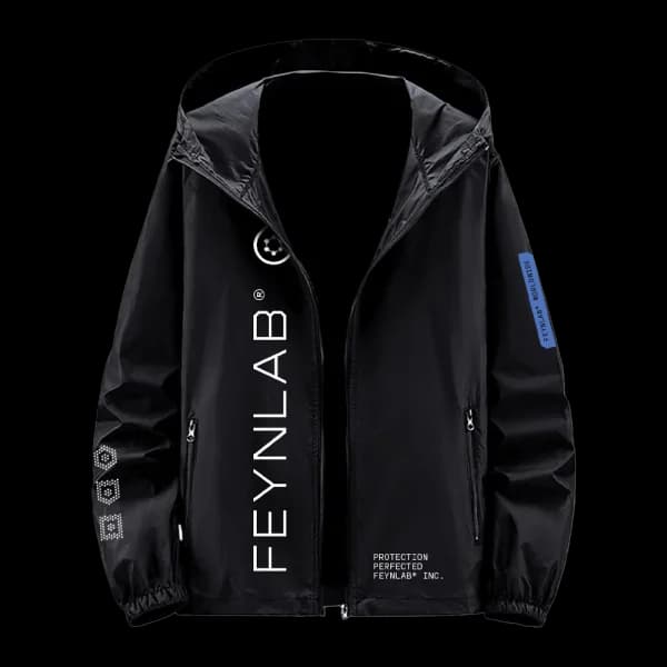Černá lehká bunda FEYNLAB pro detailery zepředu