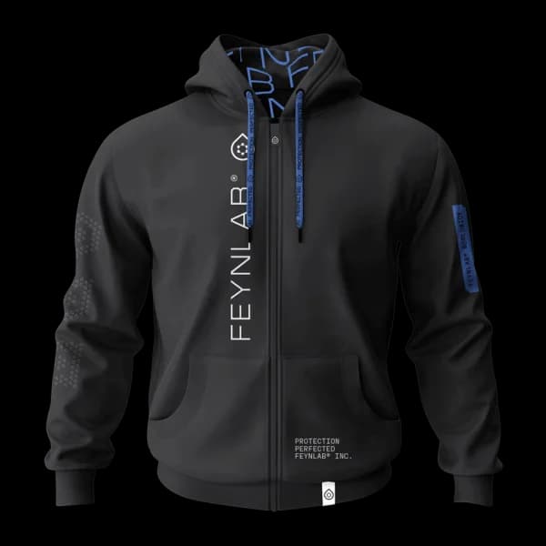 Černá mikina na zip FEYNLAB pro detailery zepředu