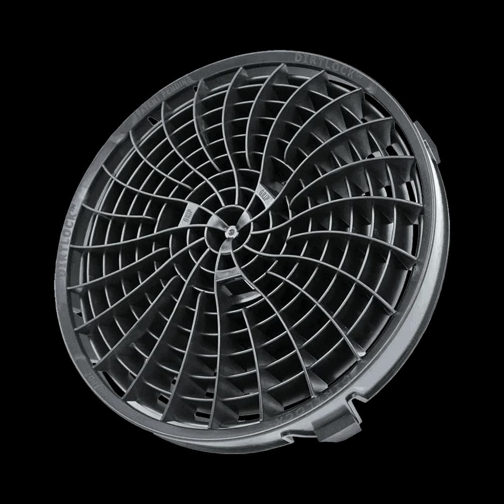 Černá ochranná vložka do mycího kbelíku Dirt Lock s turbínovým designem lamel